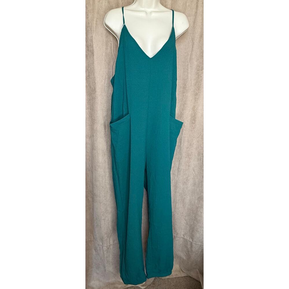 Cupshe Teal Green Sunday Brunch Jumpsuit XL NWT - Picture 5 of 11
